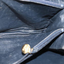 CELINE C Sulky Shoulder Bag Canvas Navy Gold Auth BD1174-18