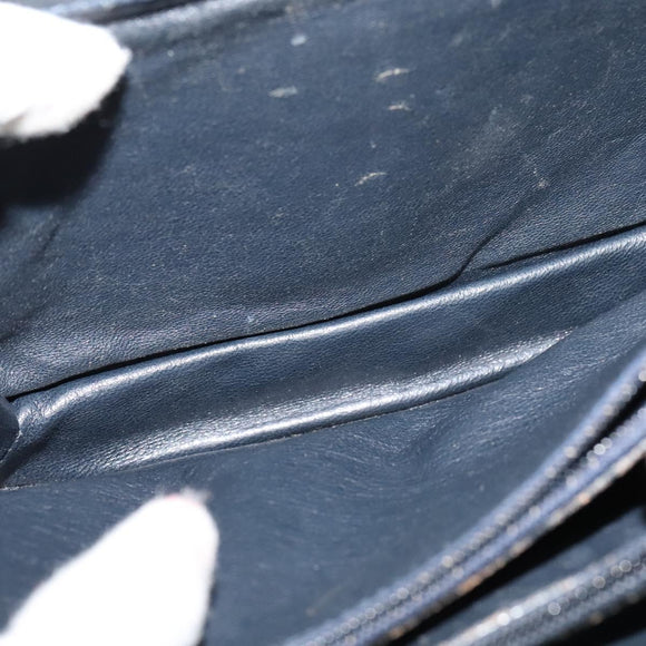 CELINE C Sulky Shoulder Bag Canvas Navy Gold Auth BD1174