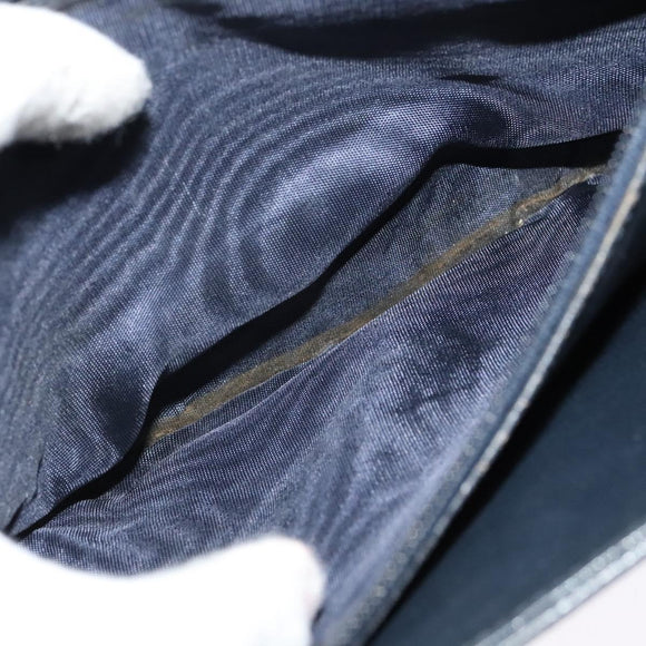 CELINE C Sulky Shoulder Bag Canvas Navy Gold Auth BD1174