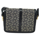 CELINE C Sulky Shoulder Bag Canvas Navy Gold Auth BD1174-3