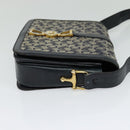 CELINE C Sulky Shoulder Bag Canvas Navy Gold Auth BD1174-5