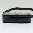 CELINE C Sulky Shoulder Bag Canvas Navy Gold Auth BD1174-5