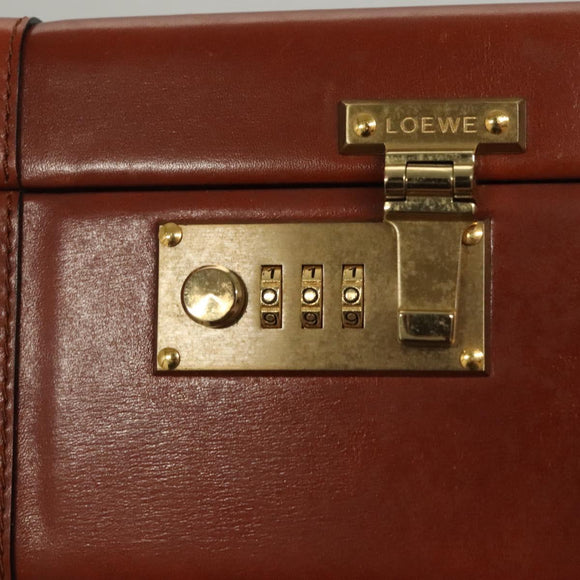 LOEWE Trunk Leather Brown Auth BD1177