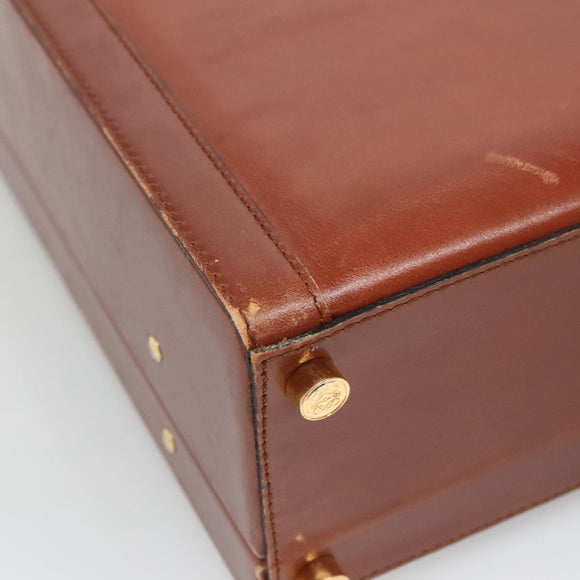 LOEWE Trunk Leather Brown Auth BD1177