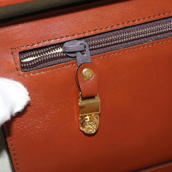 LOEWE Trunk Leather Brown Auth BD1177