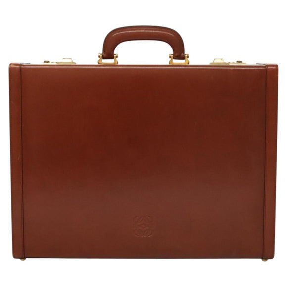 LOEWE Trunk Leather Brown Auth BD1177