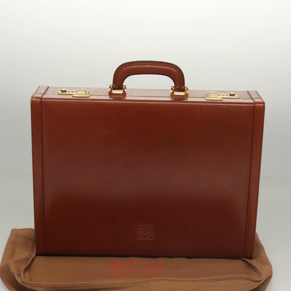LOEWE Trunk Leather Brown Auth BD1177