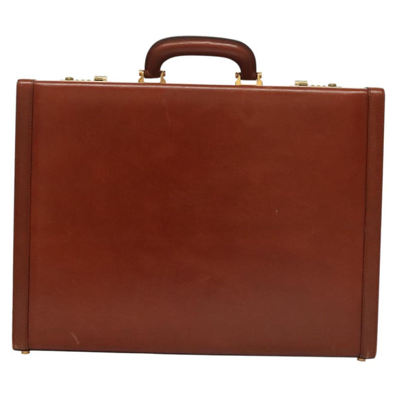 LOEWE Trunk Leather Brown Auth BD1177