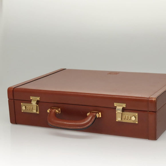 LOEWE Trunk Leather Brown Auth BD1177