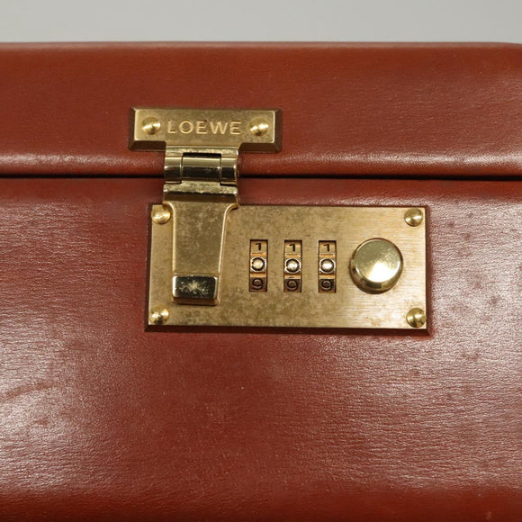 LOEWE Trunk Leather Brown Auth BD1177