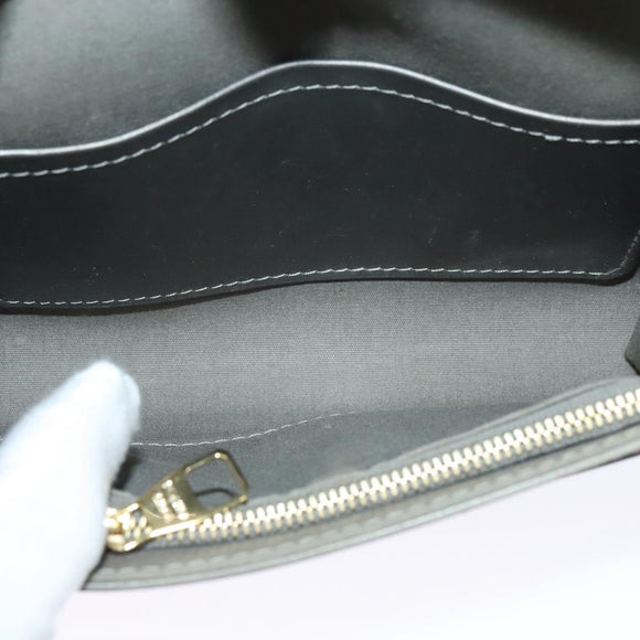 LOUIS VUITTON Vernis Pochette Louise PM Clutch Bag Silver LV Auth BD1178A