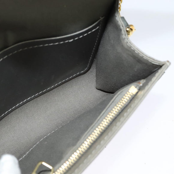 LOUIS VUITTON Vernis Pochette Louise PM Clutch Bag Silver LV Auth BD1178A