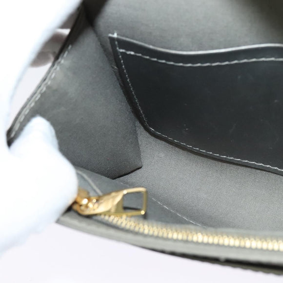 LOUIS VUITTON Vernis Pochette Louise PM Clutch Bag Silver LV Auth BD1178