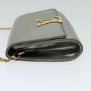 LOUIS VUITTON Vernis Pochette Louise PM Clutch Bag Silver LV Auth BD1178A-3