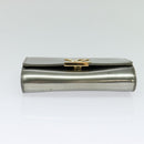 LOUIS VUITTON Vernis Pochette Louise PM Clutch Bag Silver LV Auth BD1178A-5