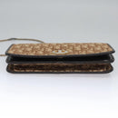 Christian Dior Trotter Canvas Chain Shoulder Bag Brown Gold Auth BD118-6