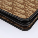 Christian Dior Trotter Canvas Chain Shoulder Bag Brown Gold Auth BD118-15