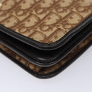 Christian Dior Trotter Canvas Chain Shoulder Bag Brown Gold Auth BD118-16