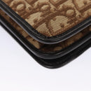 Christian Dior Trotter Canvas Chain Shoulder Bag Brown Gold Auth BD118-18
