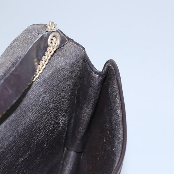 Christian Dior Trotter Canvas Chain Shoulder Bag Brown Gold Auth BD118