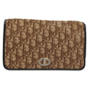 Christian Dior Trotter Canvas Chain Shoulder Bag Brown Gold Auth BD118-13