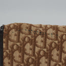Christian Dior Trotter Canvas Chain Shoulder Bag Brown Gold Auth BD118-3