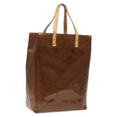 LOUIS VUITTON Monogram Vernis Reade MM Hand Bag Bronze M91143 LV Auth BD1188-1