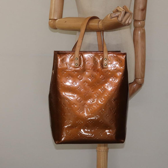 LOUIS VUITTON Monogram Vernis Reade MM Hand Bag Bronze M91143 LV Auth BD1188