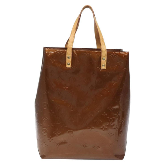 LOUIS VUITTON Monogram Vernis Reade MM Hand Bag Bronze M91143 LV Auth BD1188