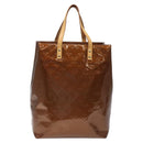 LOUIS VUITTON Monogram Vernis Reade MM Hand Bag Bronze M91143 LV Auth BD1188-2