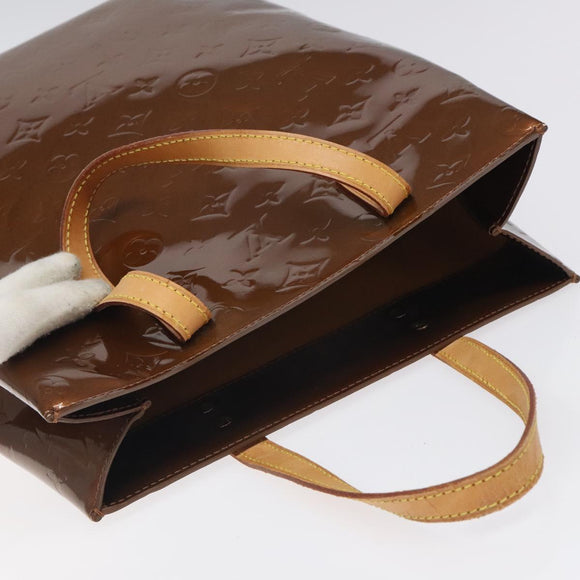 LOUIS VUITTON Monogram Vernis Reade MM Hand Bag Bronze M91143 LV Auth BD1188