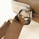 Salvatore Ferragamo Gancini Hand Bag Leather 2way Beige Silver Auth BD1190-15