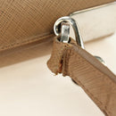 Salvatore Ferragamo Gancini Hand Bag Leather 2way Beige Silver Auth BD1190-16