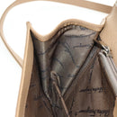 Salvatore Ferragamo Gancini Hand Bag Leather 2way Beige Silver Auth BD1190-26