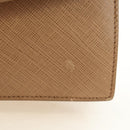 Salvatore Ferragamo Gancini Hand Bag Leather 2way Beige Silver Auth BD1190-2