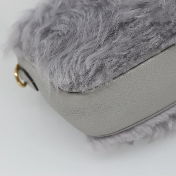 Miu Miu Shoulder Bag Leather Gray Auth BD1196V