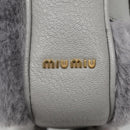 Miu Miu Shoulder Bag Leather Gray Auth BD1196V-8