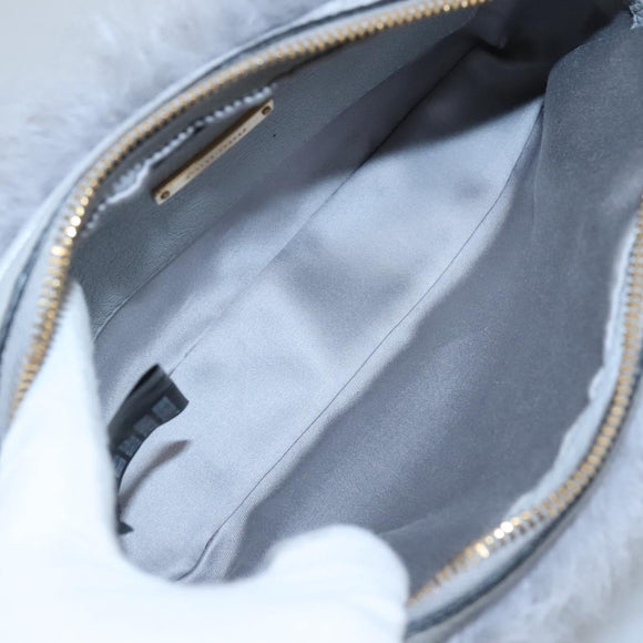 Miu Miu Shoulder Bag Leather Gray Auth BD1196V