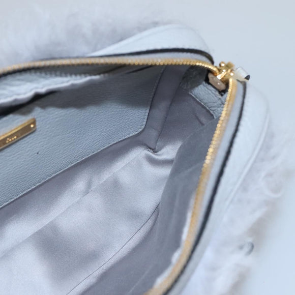 Miu Miu Shoulder Bag Leather Gray Auth BD1196V