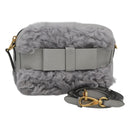 Miu Miu Shoulder Bag Leather Gray Auth BD1196V-1