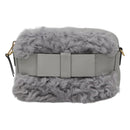 Miu Miu Shoulder Bag Leather Gray Auth BD1196AV-13