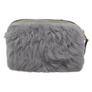 Miu Miu Shoulder Bag Leather Gray Auth BD1196V-2