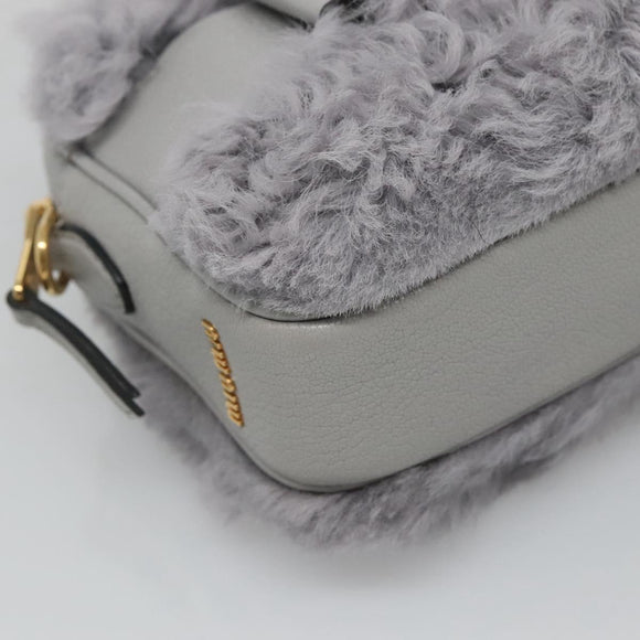 Miu Miu Shoulder Bag Leather Gray Auth BD1196AV