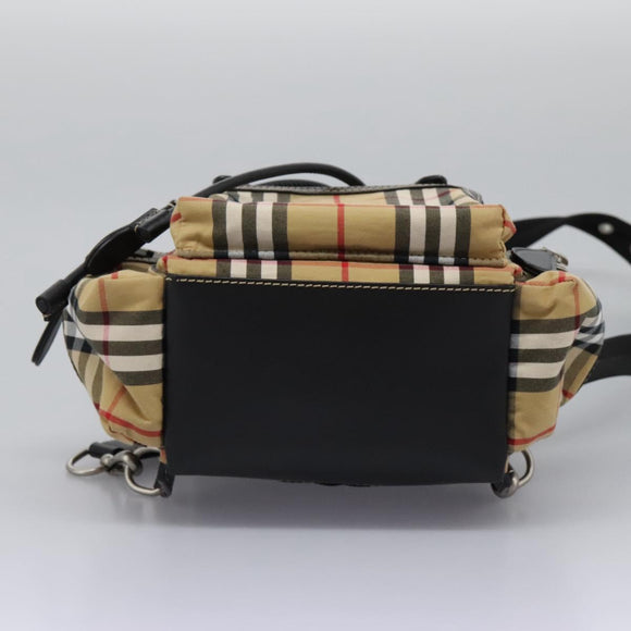 BURBERRY Nova Check Backpack Canvas Beige Auth BD1199V