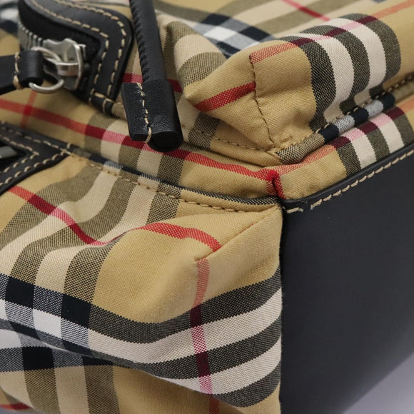 BURBERRY Nova Check Backpack Canvas Beige Auth BD1199V