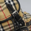 BURBERRY Nova Check Backpack Canvas Beige Auth BD1199V-23