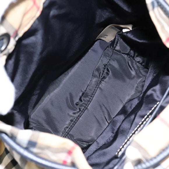 BURBERRY Nova Check Backpack Canvas Beige Auth BD1199V