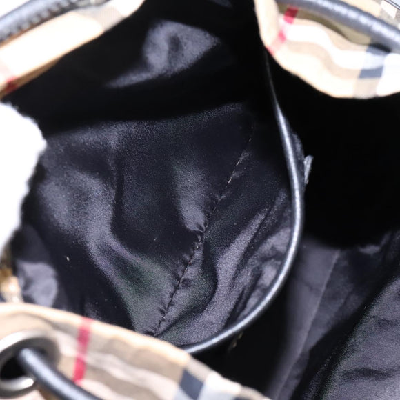 BURBERRY Nova Check Backpack Canvas Beige Auth BD1199V