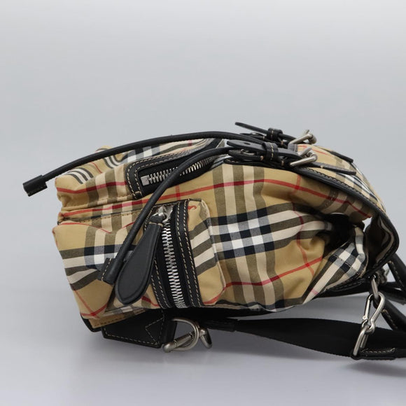 BURBERRY Nova Check Backpack Canvas Beige Auth BD1199V