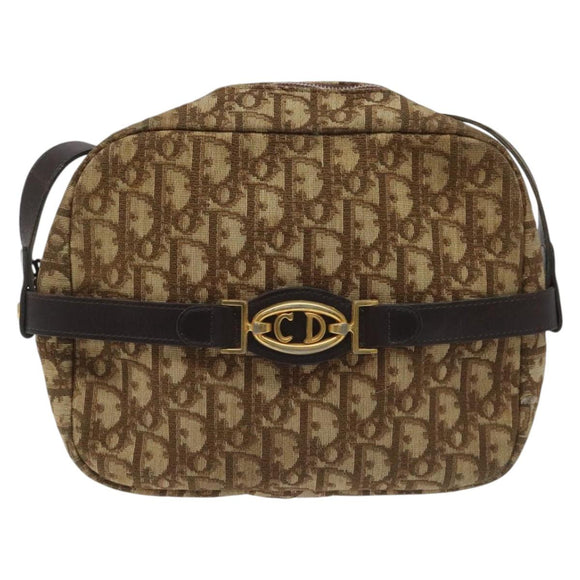 Christian Dior Trotter Canvas Shoulder Bag Brown Auth BD120